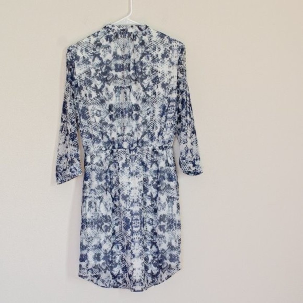 Vince Camuto Snake Print Drawstring Chiffon Dress - image 4